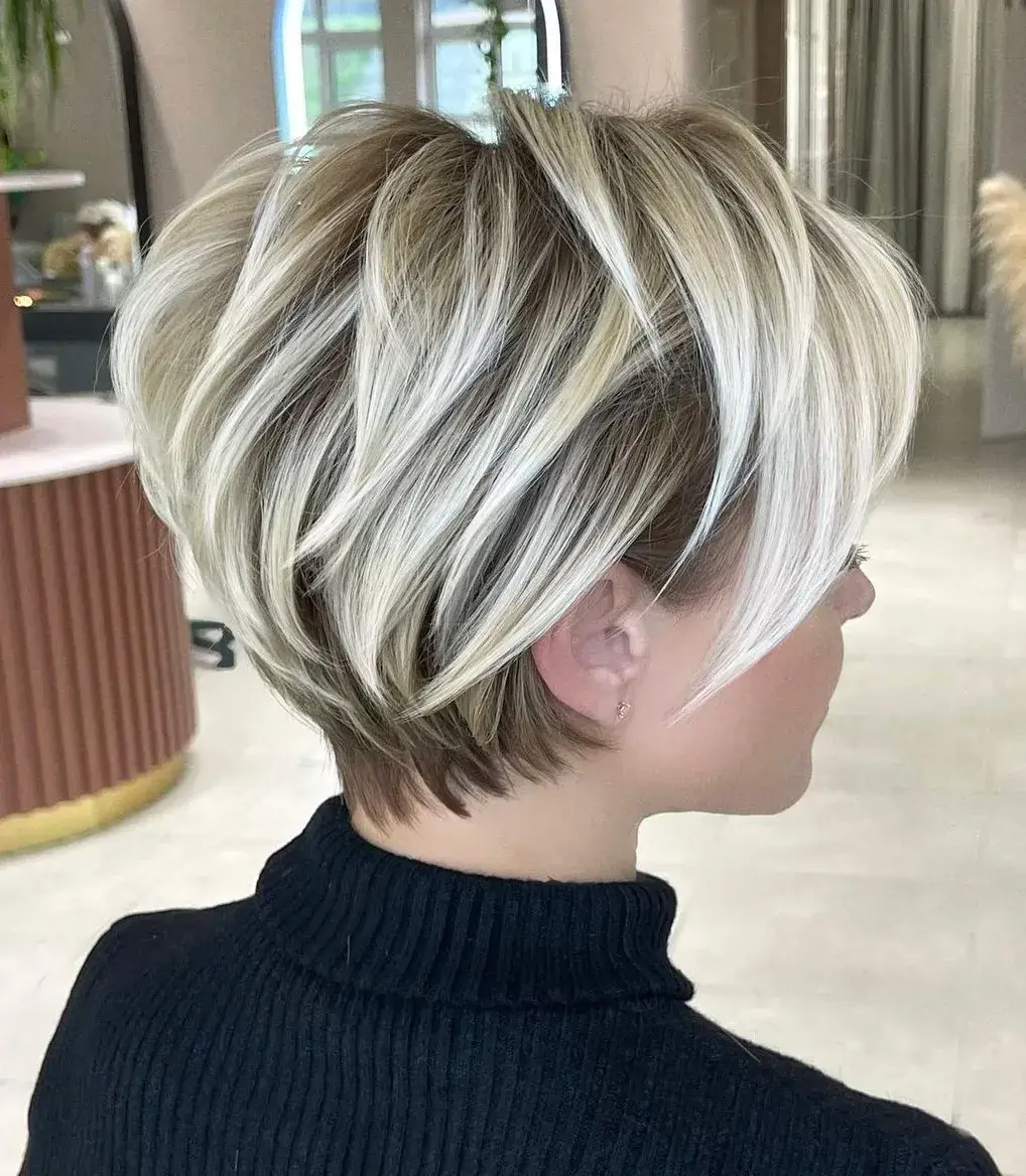 long pixie cut salon Toujours Belle